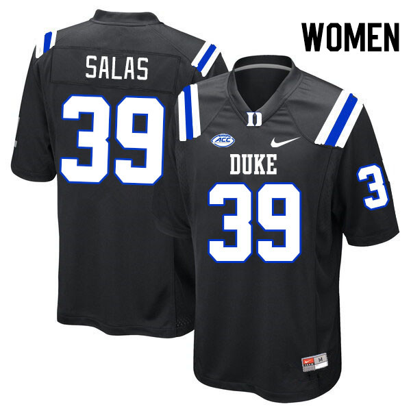 Women #39 Cosme Salas Duke Blue Devils College Football Jerseys Stitched-Black